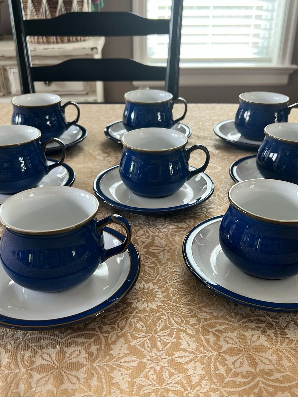 Denby cups and saucers in “Imperial Blue”